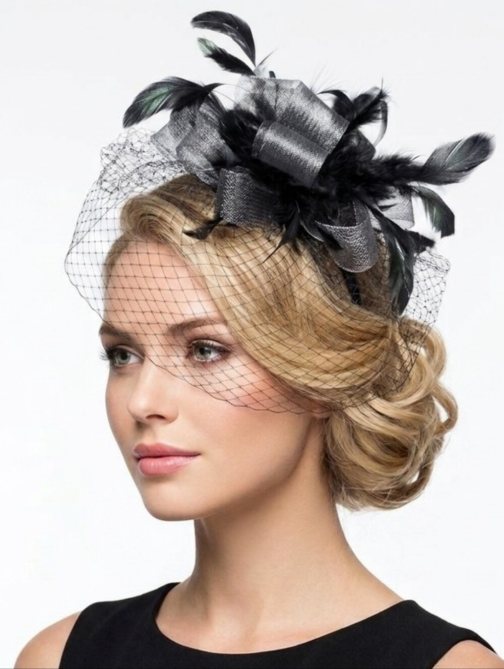 Elegant Black Lace Fascinator by Beloved Millinery Church Special Events Funeral